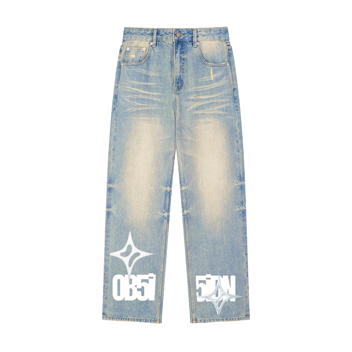 Obsidiien Raw Hem Denim Jeans