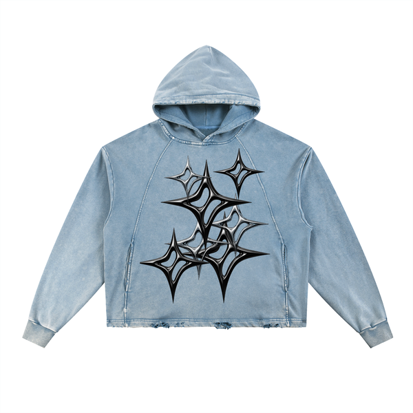 OB5ZN1 DISTRESSED JEAN HOOD